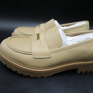 WYDR Sam Lucky Penny Leather Loafers Chunky Lug Sole Women 10 Wide Honey Tan NEW